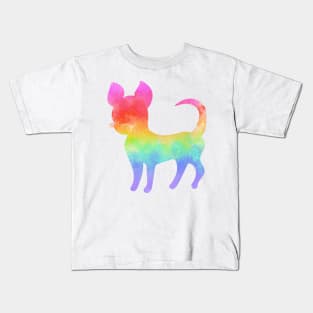 Watercolor rainbow chihuahua Kids T-Shirt